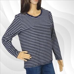 2/$20 Gap Navy Blue Striped Shirt Size M | Classic & Casual